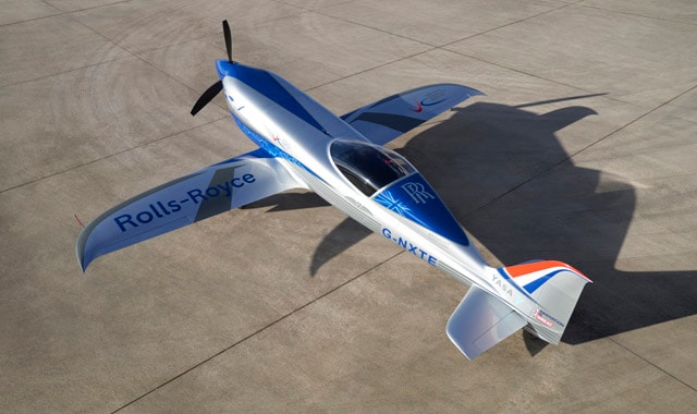 das Foto zeit das Elektroflugzeug ‘Spirit of Innovation‘ von Rolls Royce