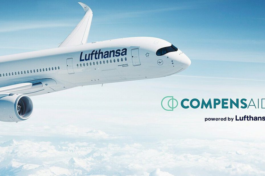 das Logo der Lufthansa für das Programm Compensaid